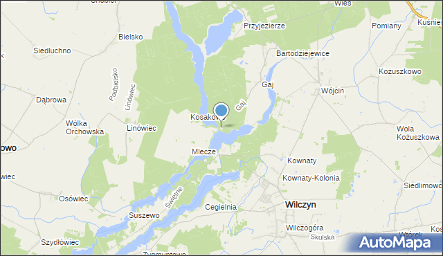 mapa Wysoki Most, Wysoki Most gmina Jeziora Wielkie na mapie Targeo